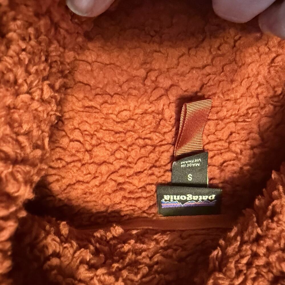 Patagonia Women’s Retro Pile Fleece Jacket Size Small Rust Color Full Zip - Picture 7 of 9